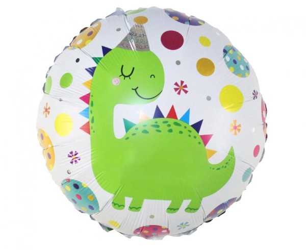 Fóliový balónek Dinosaurus s párty čepičkou – 45 cm