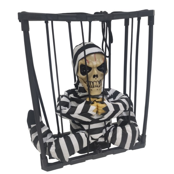Halloween dekorace Kostlivec v kleci