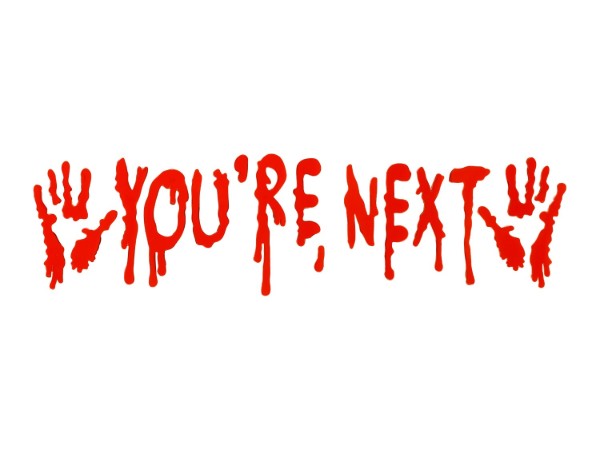 Gelové samolepky na okno You're Next – 14 × 48,5 cm