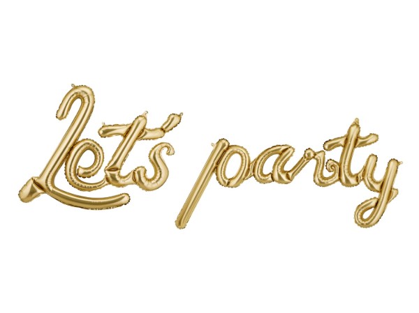 Fóliový nápis Let's Party zlatý – 230 × 80 cm