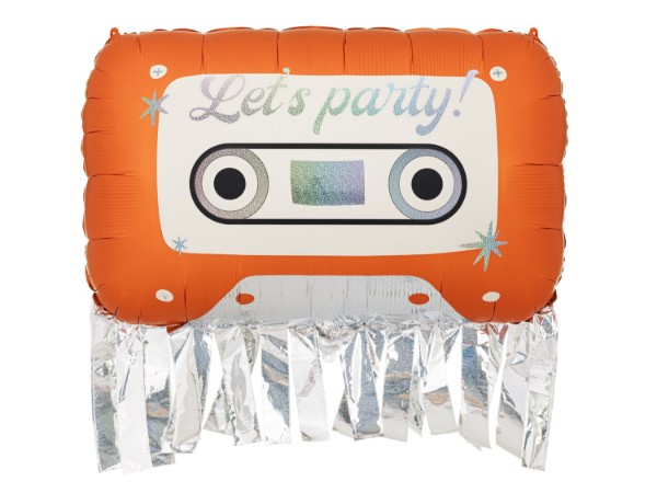 Fóliový balónek retro kazeta Let's Party – 110 × 80,5 cm
