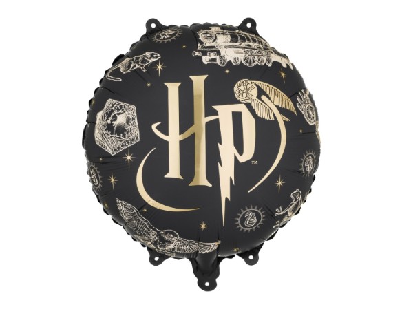 Fóliový balónek Harry Potter černý se zlatým motivem – 45 cm