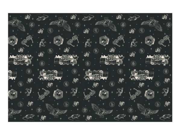 Papírový ubrus Harry Potter černý – 120 × 180 cm
