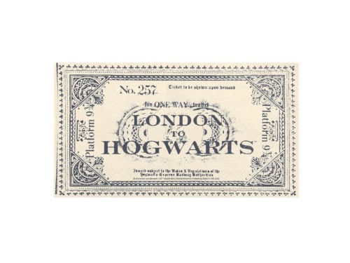 Papírové ubrousky Harry Potter Jízdenka na Bradavický expres – 33 × 40 cm, 20 ks