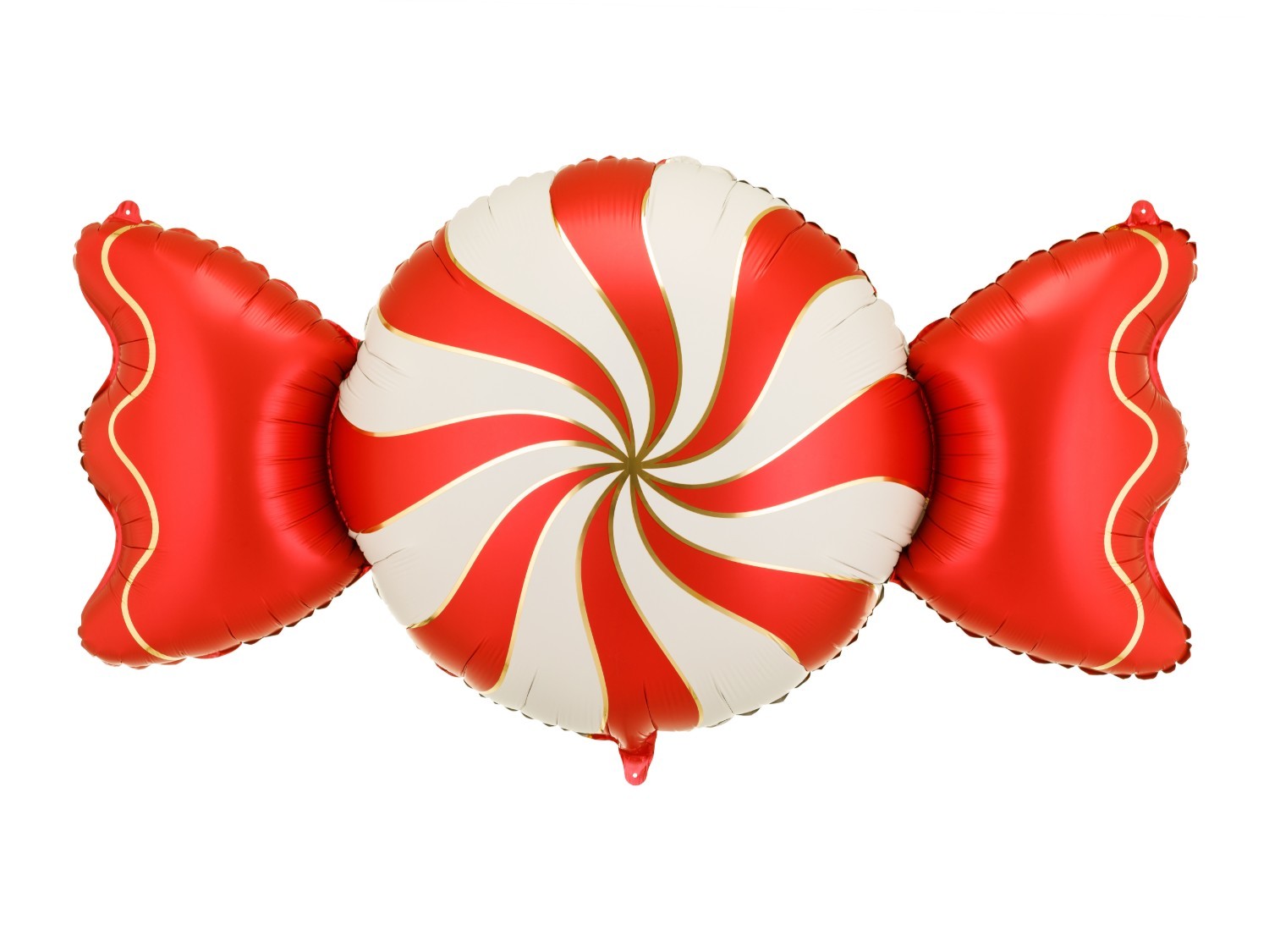 Levně Fóliový balónek Vánoční bonbon červeno - krémový, 148 × 76 cm