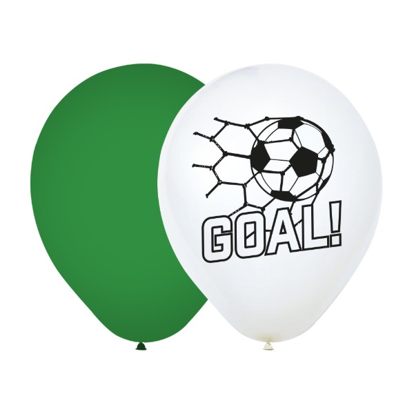 Latexové balonky Fotbal zelené a bílé – 30 cm, 8 ks