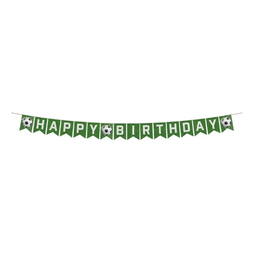 Papírová girlanda Happy Birthday – Fotbal, 6 m
