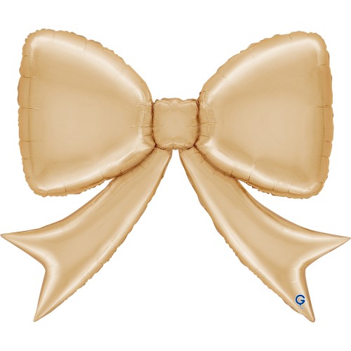 Fóliový balonek mašle White Gold – 90 x 73 cm