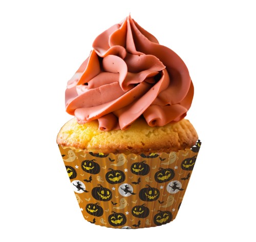 Halloween papírové košíčky na muffiny Dýně 5 cm – 50 ks
