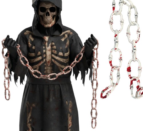 Halloween řetěz z kostí s krvavým efektem 100 cm