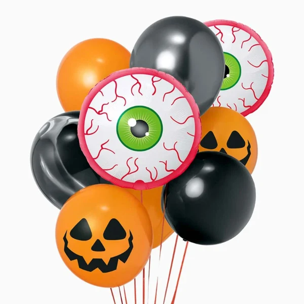 Sada balónků Halloween Oči a dýně – 10 ks