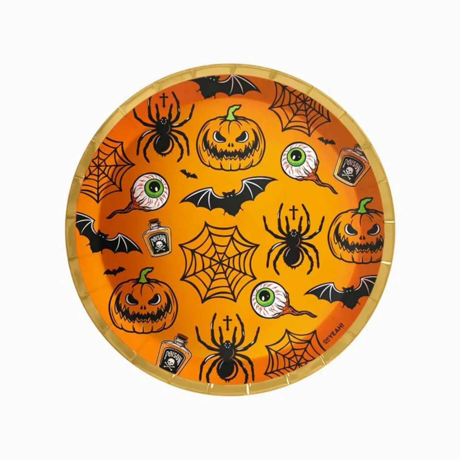 Levně Papírové talíře Halloween oranžové 23 cm – 6 ks