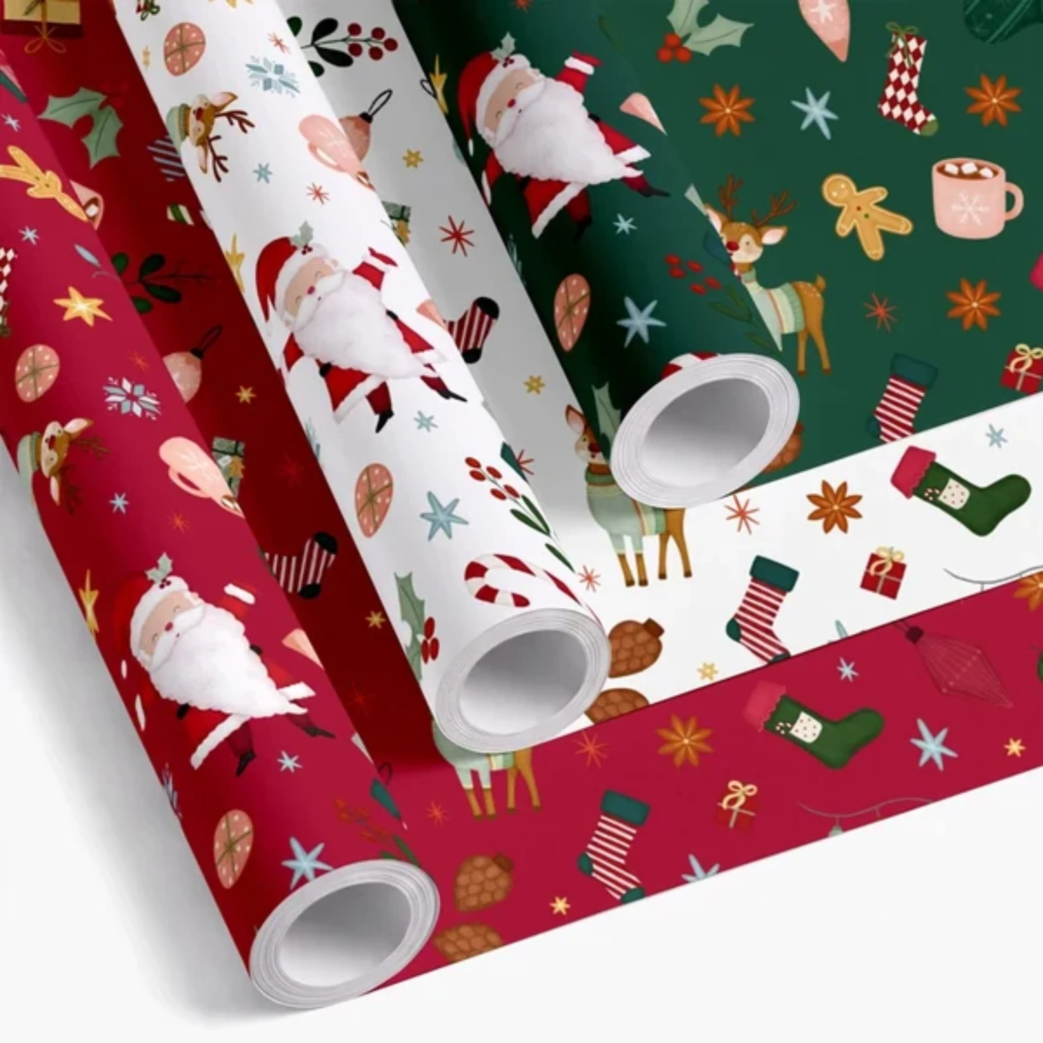 Levně Vánoční balicí papír Santa Claus a vánoční motivy – 70 cm × 5 m