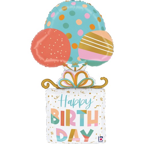 Foliový balonek Narozeninový dárek s balonky Happy Birthday – 91 cm