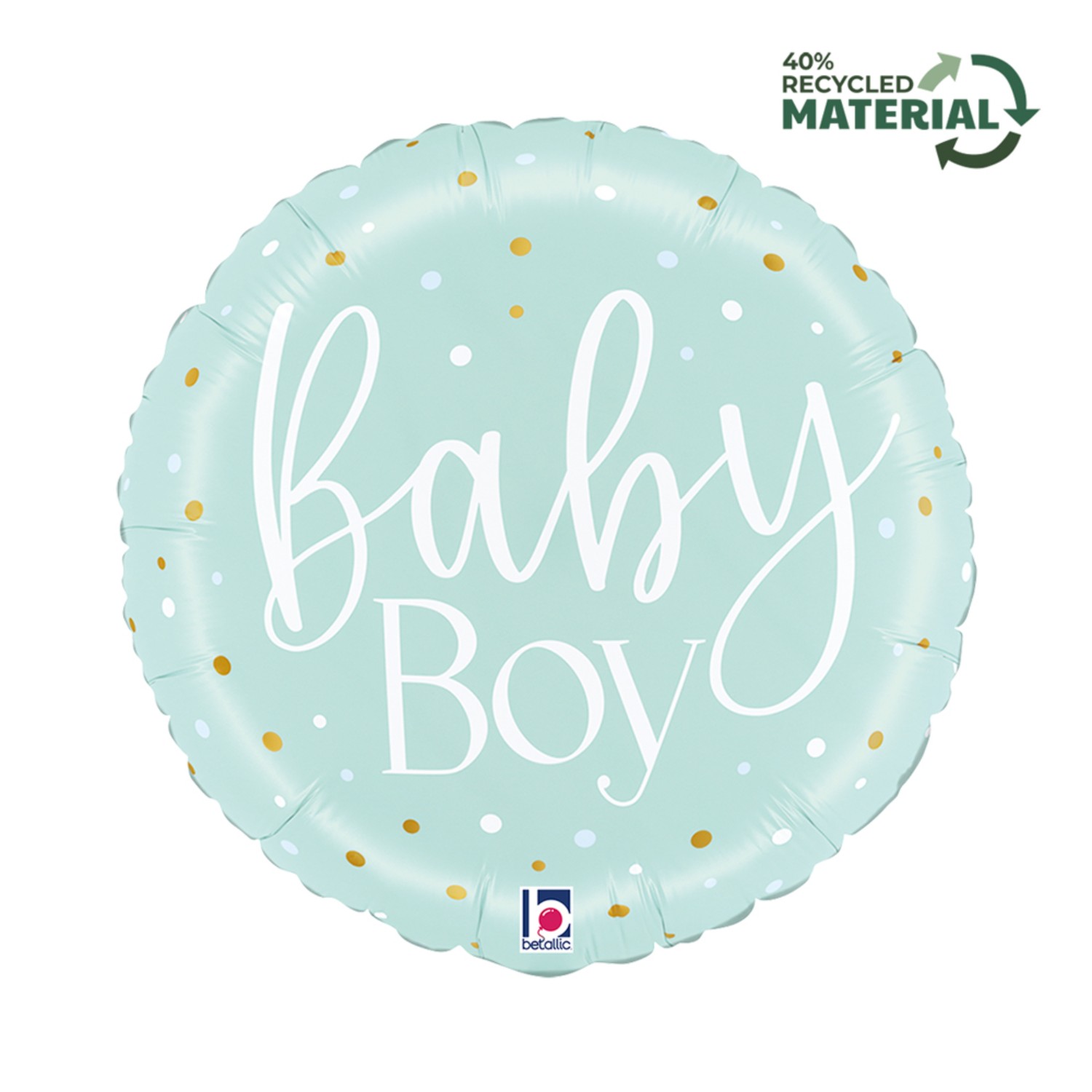 Levně Foliový balonek Baby Boy modrý s puntíky – 46 cm