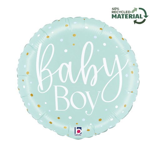 Foliový balonek Baby Boy modrý s puntíky – 46 cm