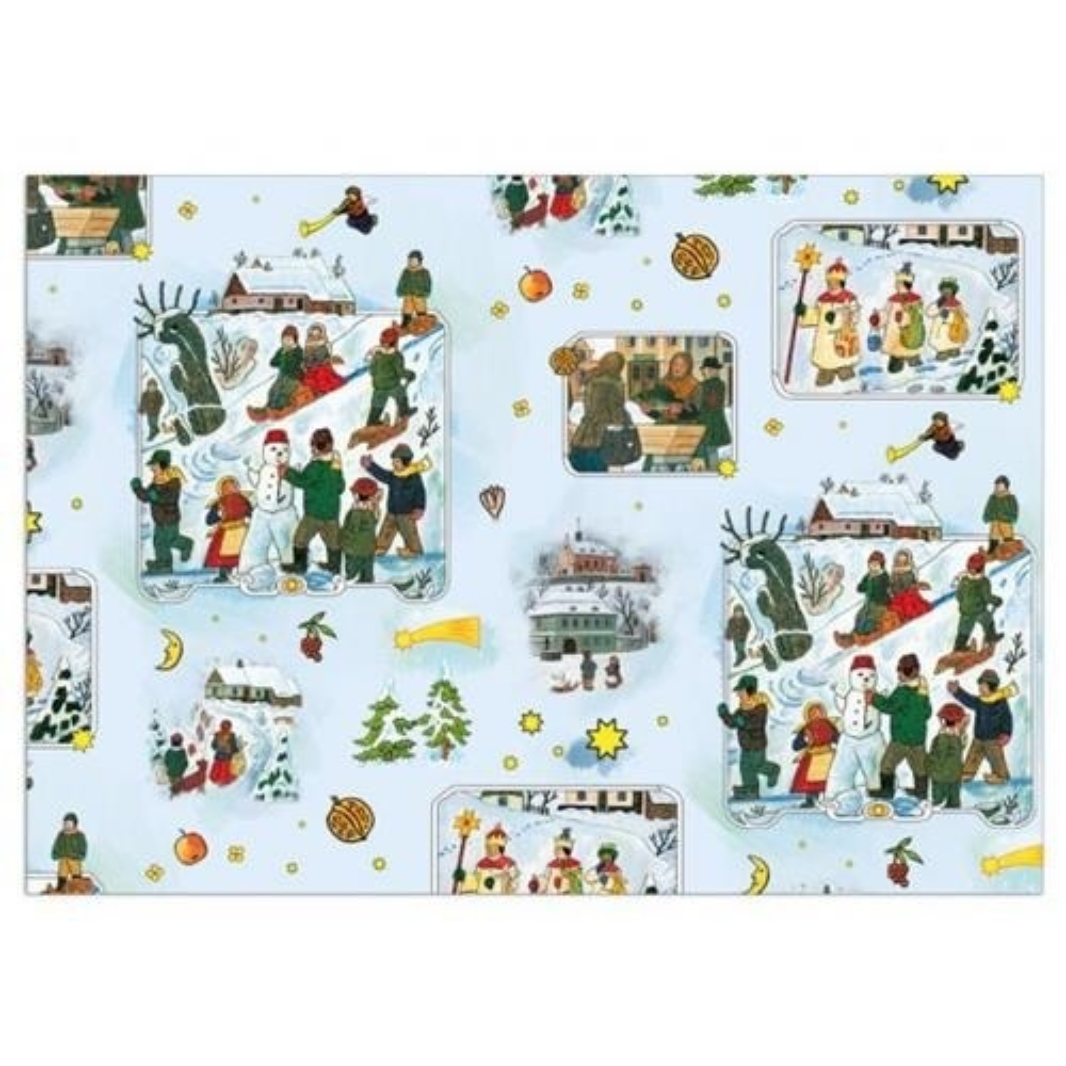 Levně Balící papír Vánoční Ladovská zima 100 x70 cm - 2 ks