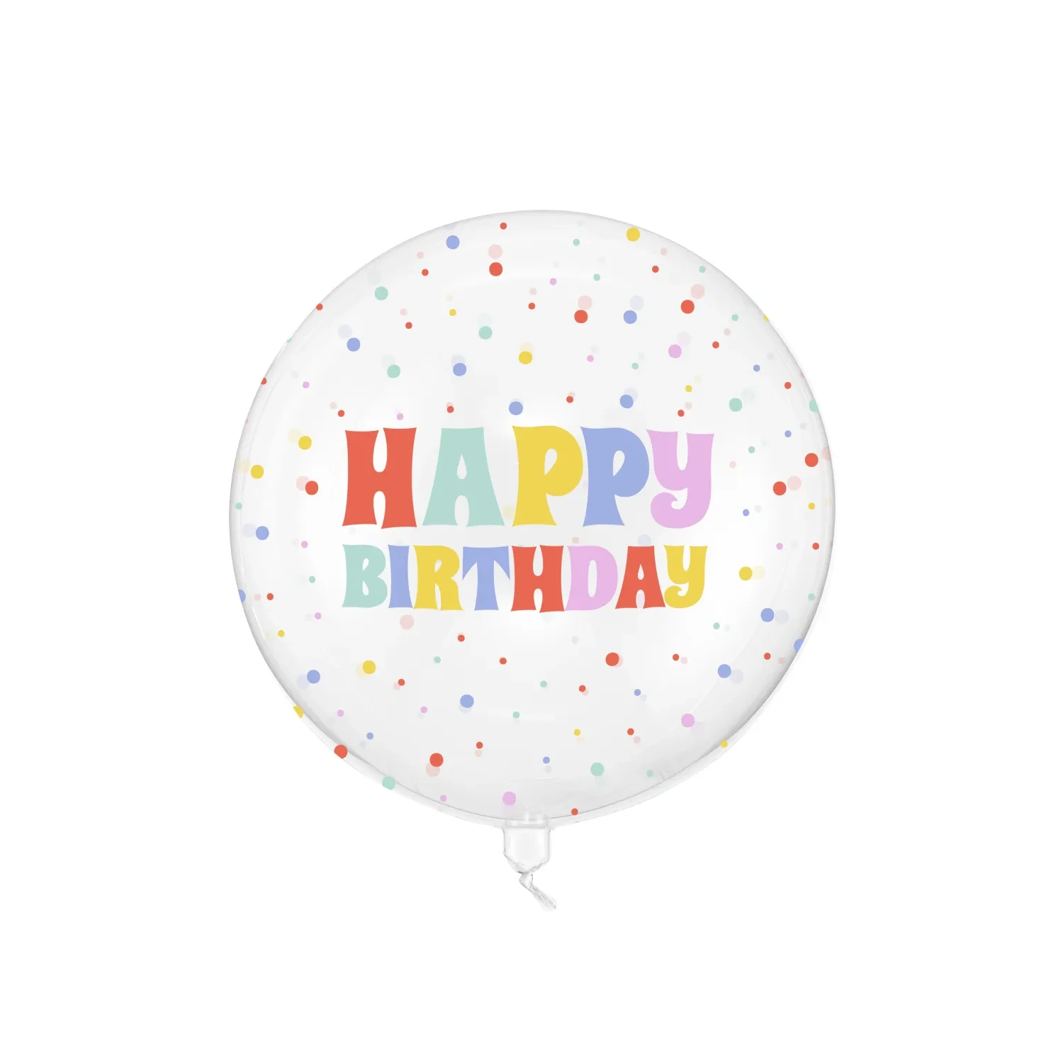 Levně Dekorační bublina Happy Birthday transparentní – 60 cm